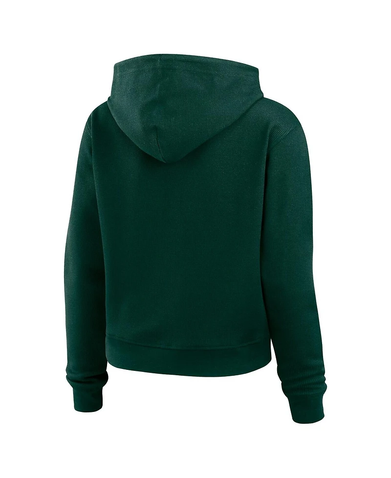 Wear by Erin Andrews Women's Green Bay Packers Waffle Hoodie Pullover Top