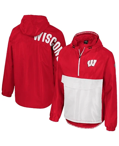 Colosseum Men's Red Wisconsin Badgers Reloaded Anorak Half-Zip Jacket