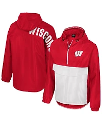 Colosseum Men's Red Wisconsin Badgers Reloaded Anorak Half-Zip Jacket
