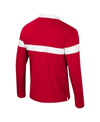 Colosseum Men's Red Utah Utes Too Cool for School Long Sleeve Polo Shirt