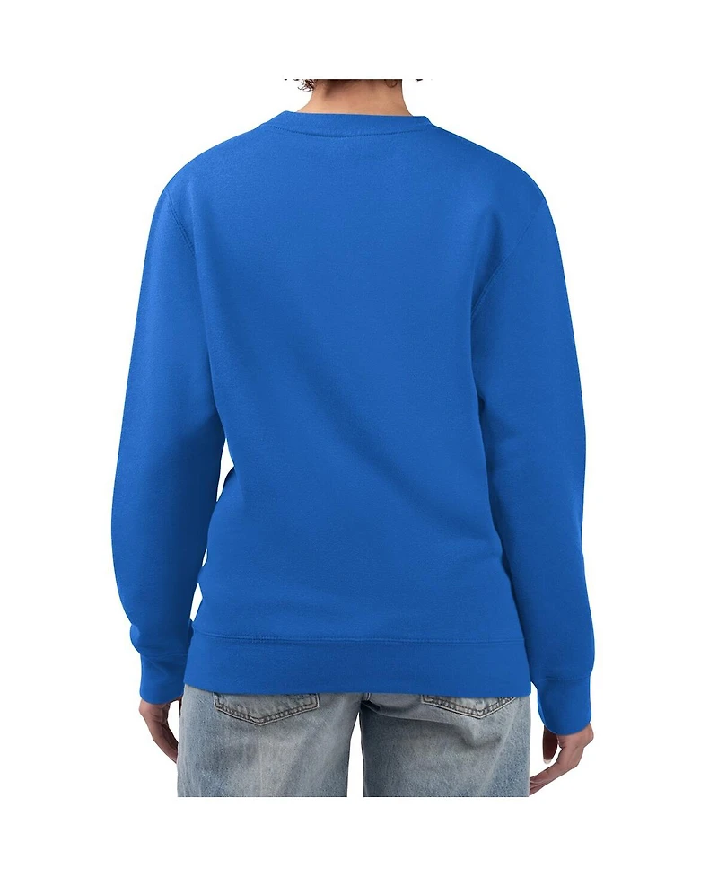 G-iii 4Her by Carl Banks Women's Royal Buffalo Bills Large Team Graphic Fleece Pullover Sweatshirt