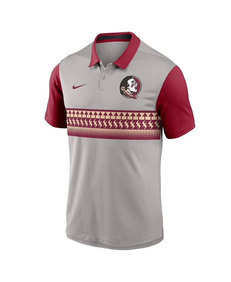 Nike Men's Gray/Garnet Florida State Seminoles Vapor Performance Polo Shirt