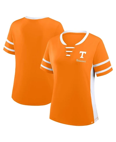 Fanatics Women's Tennessee Orange/White Volunteers Be Fearless Athena Lace-Up T-Shirt