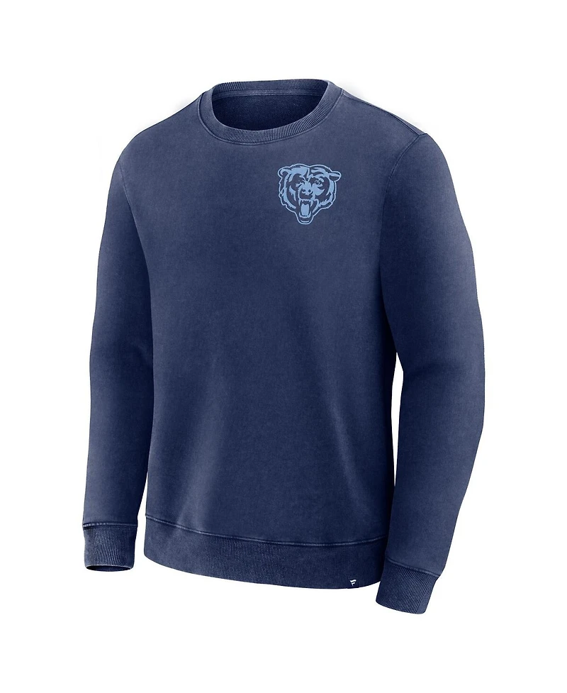 Fanatics Men's Navy Chicago Bears Deep Route Pullover Sweatshirt