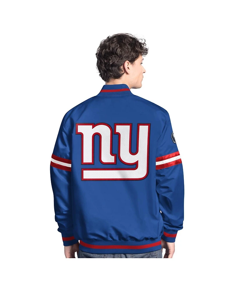 Starter Men's Royal New York Giants Scout Full-Snap Varsity Jacket