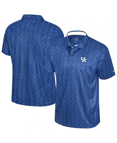 Colosseum Men's Royal Kentucky Wildcats Football Print Polo Shirt