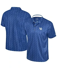 Colosseum Men's Royal Kentucky Wildcats Football Print Polo Shirt