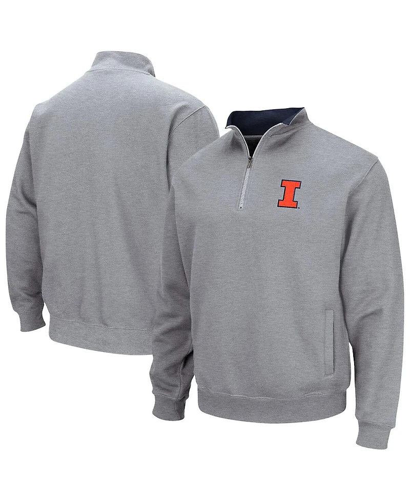 Colosseum Men's Heather Gray Illinois Fighting Illini Tortugas Quarter-Zip Jacket