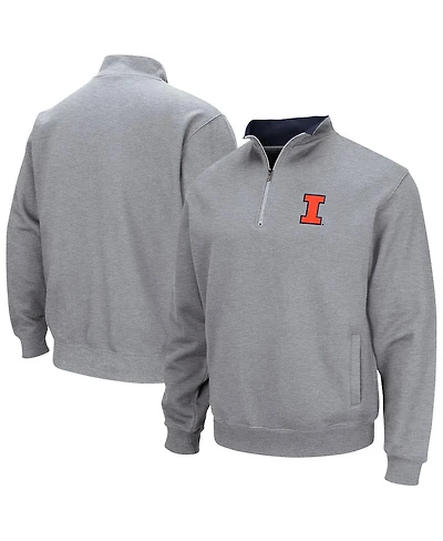 Colosseum Men's Heather Gray Illinois Fighting Illini Tortugas Quarter-Zip Jacket