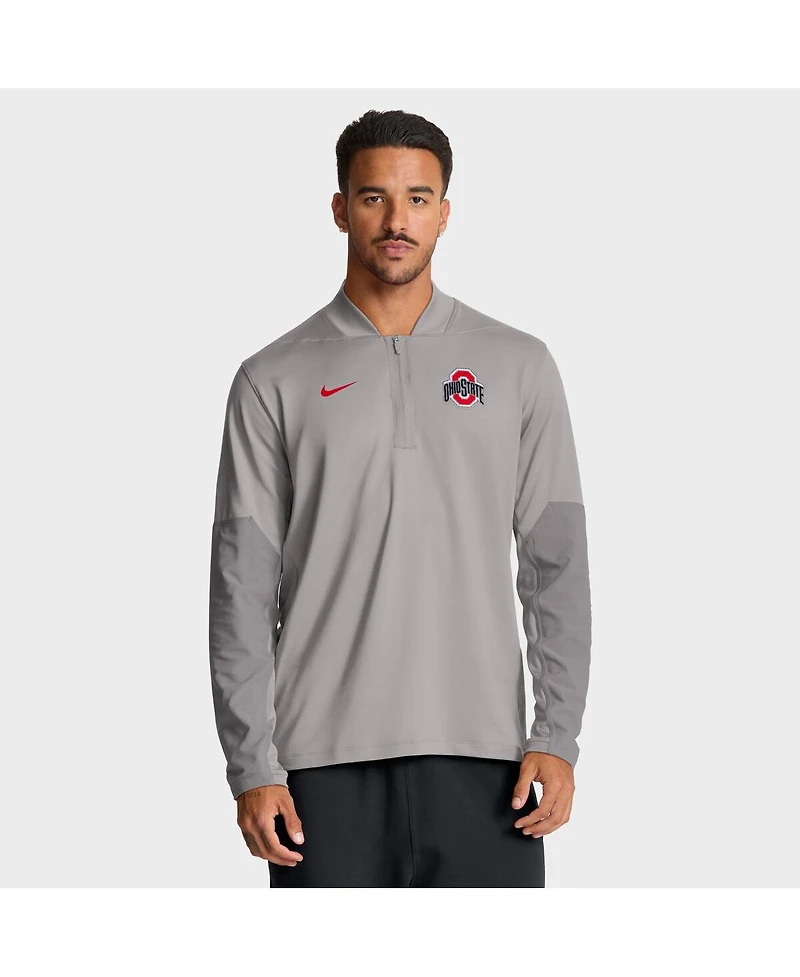 Nike Men's Gray Ohio State Buckeyes One Goal Performance Half-Zip Pullover Sweatshirt