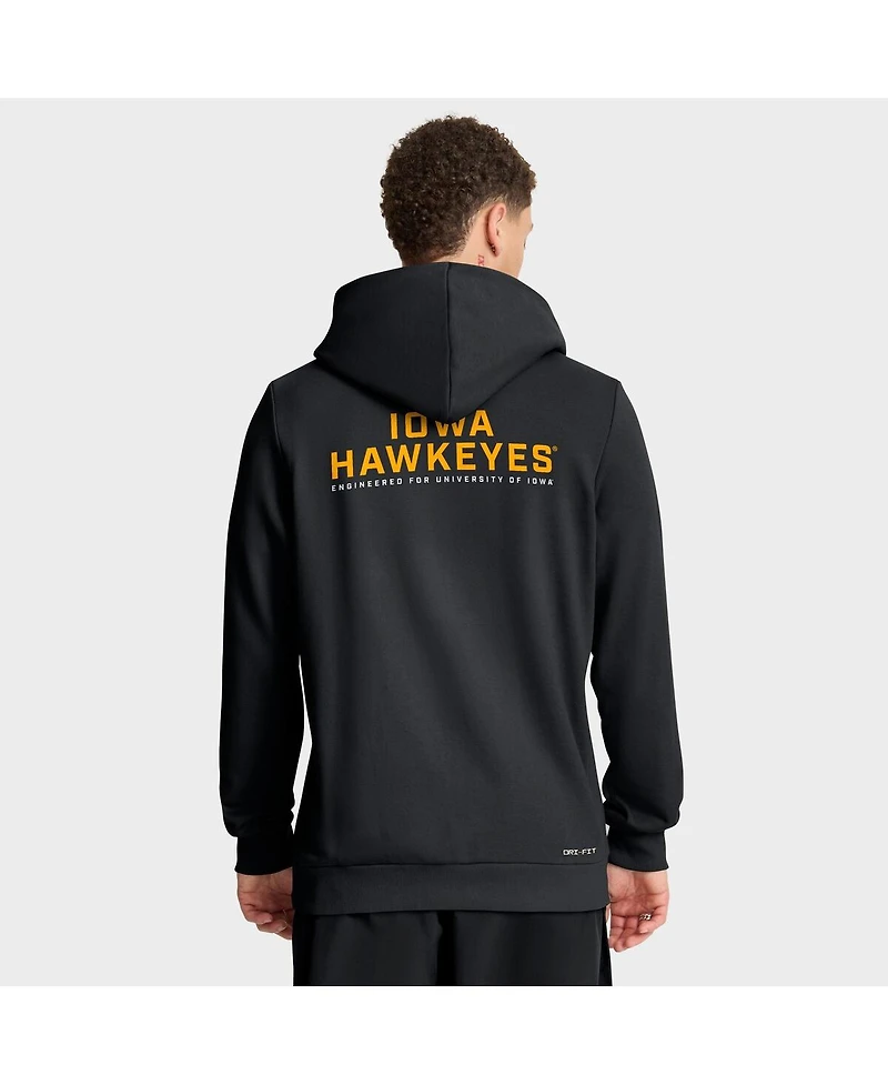Nike Men's Black Iowa Hawkeyes 2025 Sideline Standard Issue Dri-fit Full-Zip Hoodie