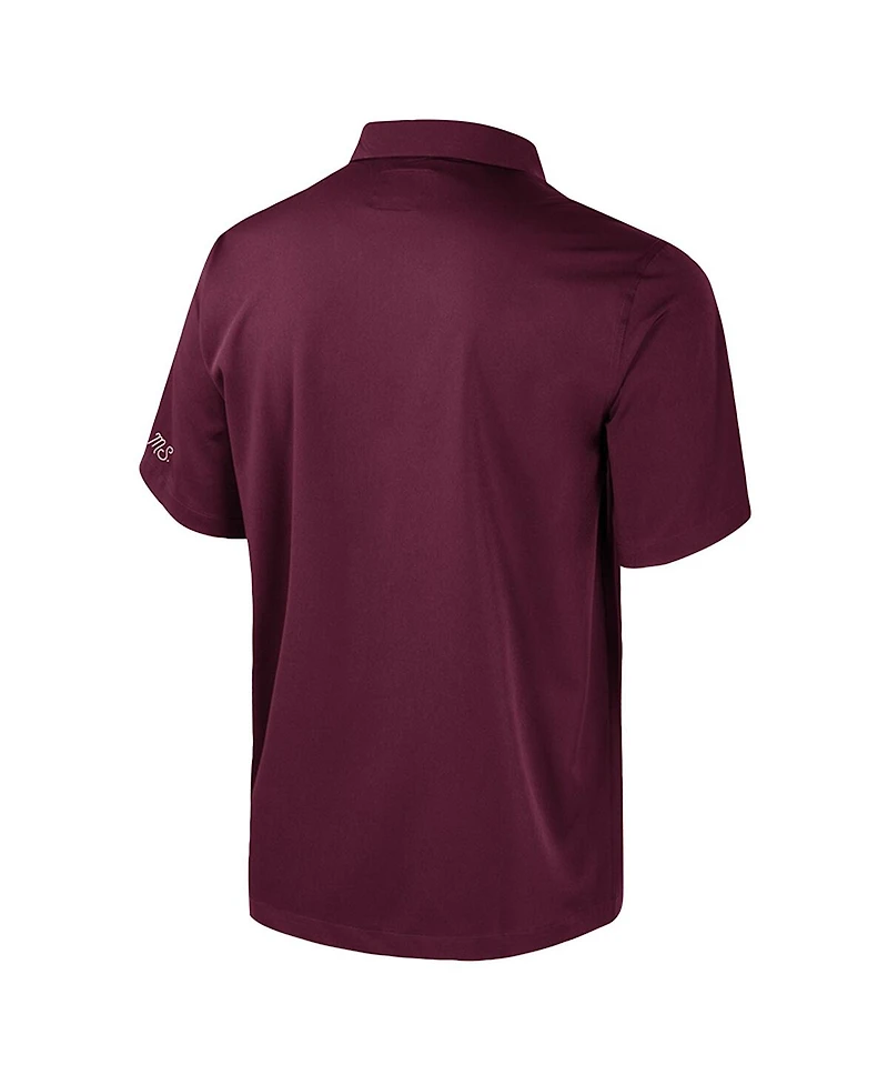 Colosseum Men's Maroon Mississippi State Bulldogs Strike Bowling Button-Up Shirt