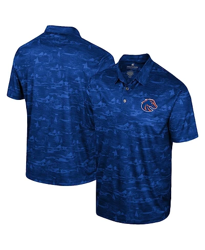 Colosseum Men's Royal Boise State Broncos Daly Print Polo Shirt