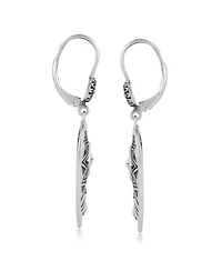 American West Jewelry Sterling Silver Patterned Dangle Lever Back Earrings