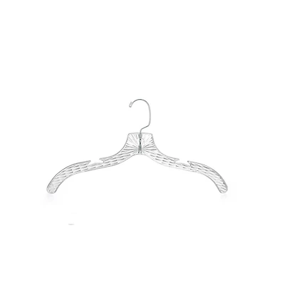 SereneLife 50 Pcs. Clear Plastic Hangers – Non-Slip, Crystal-Cut, Durable & Space-Saving Invisible Hangers for Suits & Clothing (Transparent)