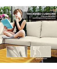 Outsunny 7 Piece Wicker Patio Furniture Set Outdoor Sectional, /