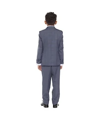 Perry Ellis Little Boys 5 Piece Windowpane Suit,Vest,Pants,Shirt and Tie Set