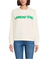 Lands' End Women's Drifter Jacquard Crew Neck Sweater