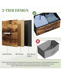 Mr Ironstone 9 Drawer Dresser for Bedroom, Storage Organizer with 12 Drawers, Chest of Drawers with Fabric Bins, Sturdy Metal Frame, Wood Tabletop for