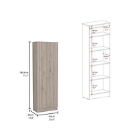 Tuhome Multistorage Pantry Light Gray Mdf