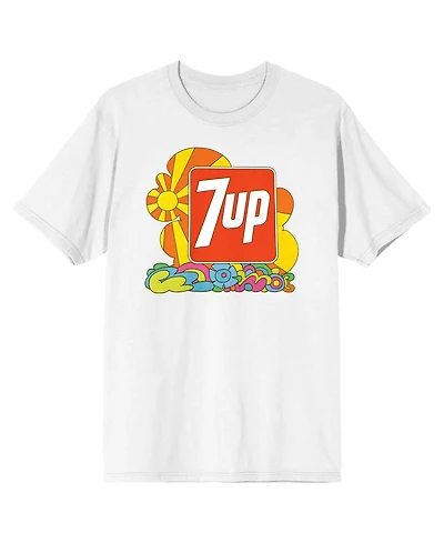 7UP Men's Logo Colorful doodle White Short Sleeve Adult T-Shirt