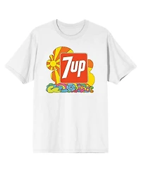 7UP Men's Logo Colorful doodle White Short Sleeve Adult T-Shirt