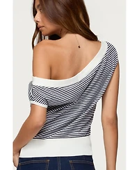 Edikted Women's Lottey Striped Off Shoulder Knit Top