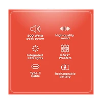 RadioShack Dual 6.5-inch Tower Pa Party Speaker with Lights 4001967