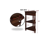 Casainc 33.8" Wood Corner Cabinet Side Table with 3 Tier Solid Legs
