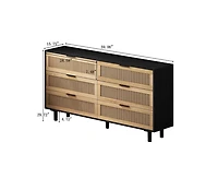 Casainc Rattan Storage Cabinet with 6-Drawers