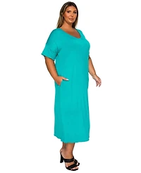 L I V D Women's Plus Olivia Pocket Midi Dress