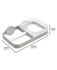 iDesign Wall Mounted Paper Holder with Shelf - Clear/Satin/Gray