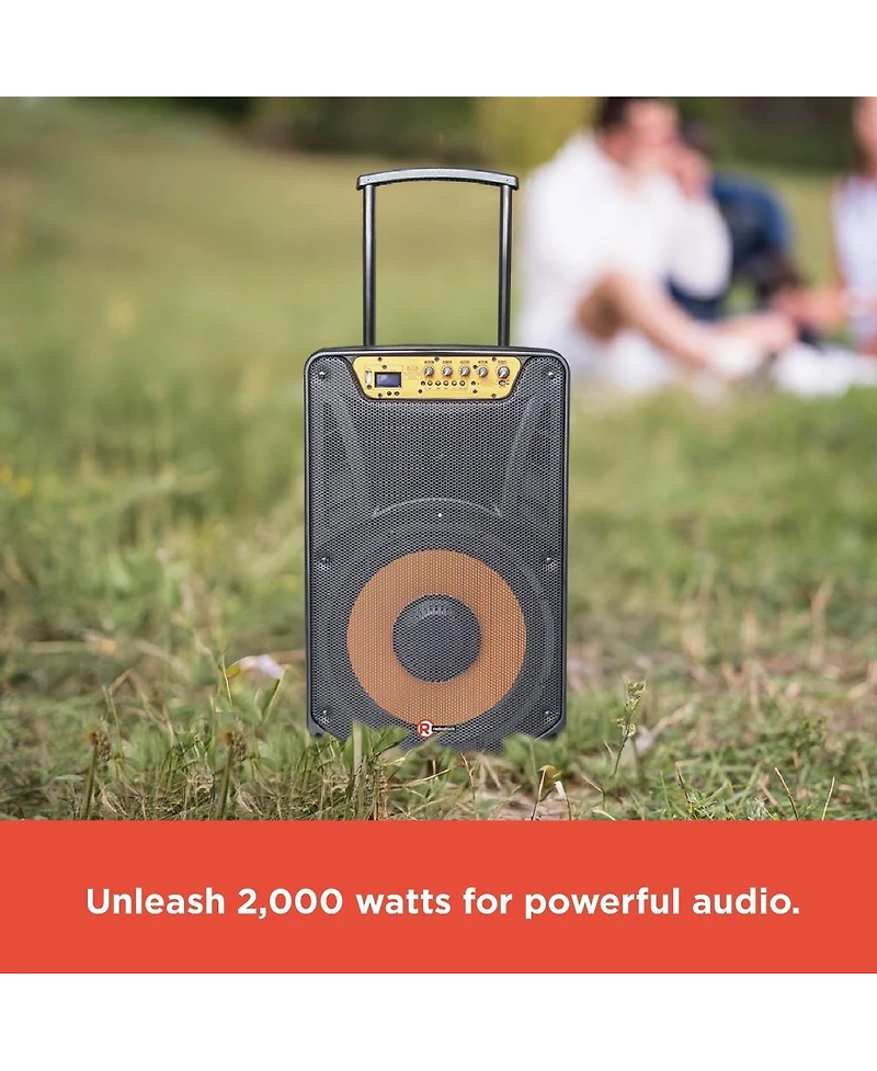 RadioShack 12 Inch Pa Tower Speaker with Fm Radio, Rechargeable Battery, and Tripod 4001941