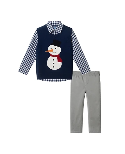 Andy & Evan Toddler/Child Boys Snowman Sweater Vest Set