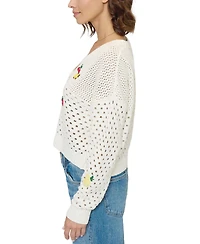 Central Park West Women's Darcy Open Stitch Embroidered Cardigan
