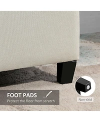 Homcom Fabric Lift Top Shoe Bench Storage Ottoman Tufted Stool Home Furniture