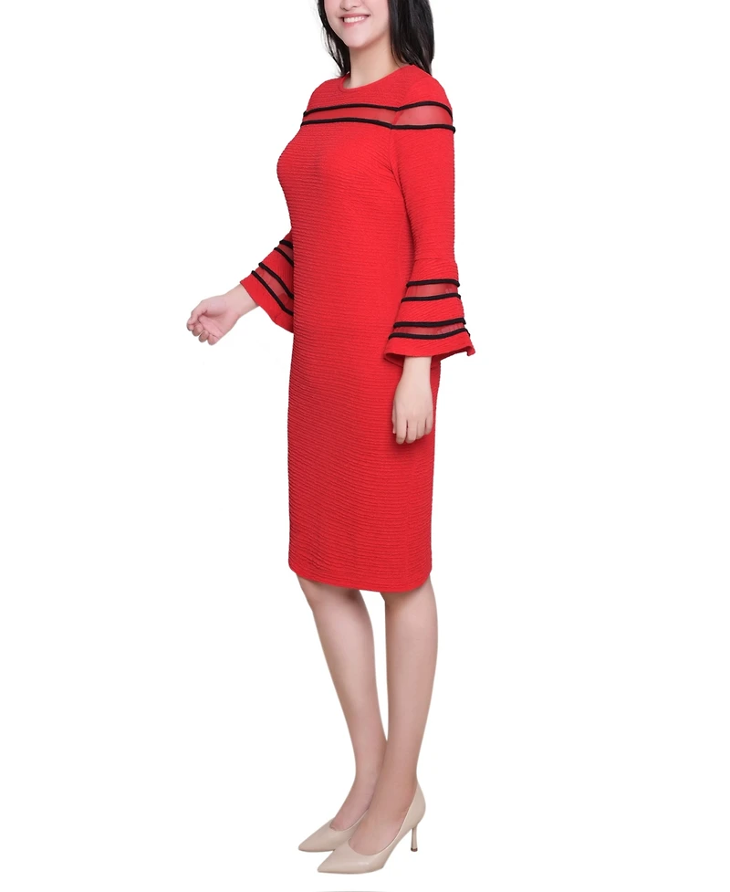 Ny Collection Women's Long Bell Sleeve Dress
