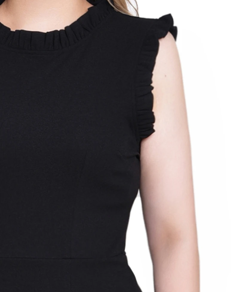 Ny Collection Women's Sleeveless Ruffle Detail Dress