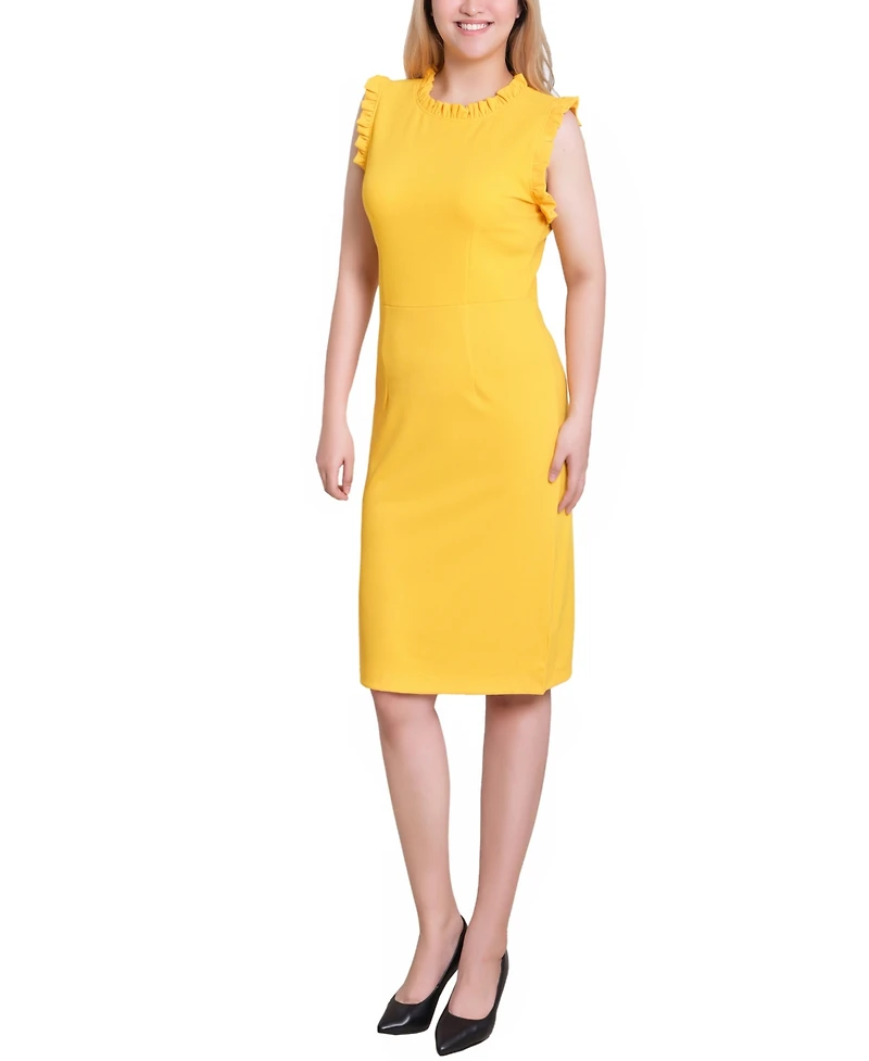 Ny Collection Women's Sleeveless Ruffle Detail Dress