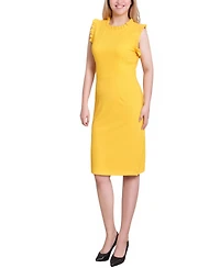 Ny Collection Women's Sleeveless Ruffle Detail Dress