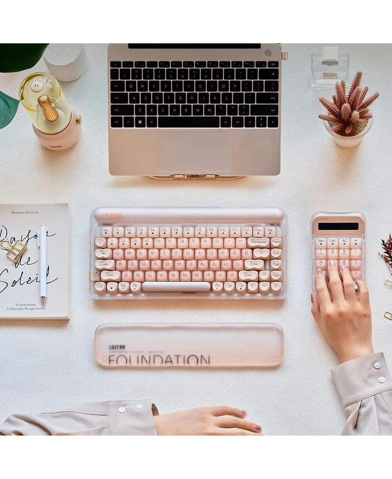 Lofree Dot Foundation Mechanical Keyboard with Jelly Palm Rest, 75% Hot-swappable, Rechargeable, Multi-Connection for Windows