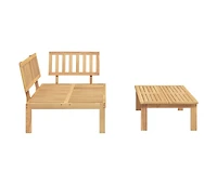 Pallet Sofa Set Natural Wood Solid Acacia Wood 52.4x36.2x27.2 in