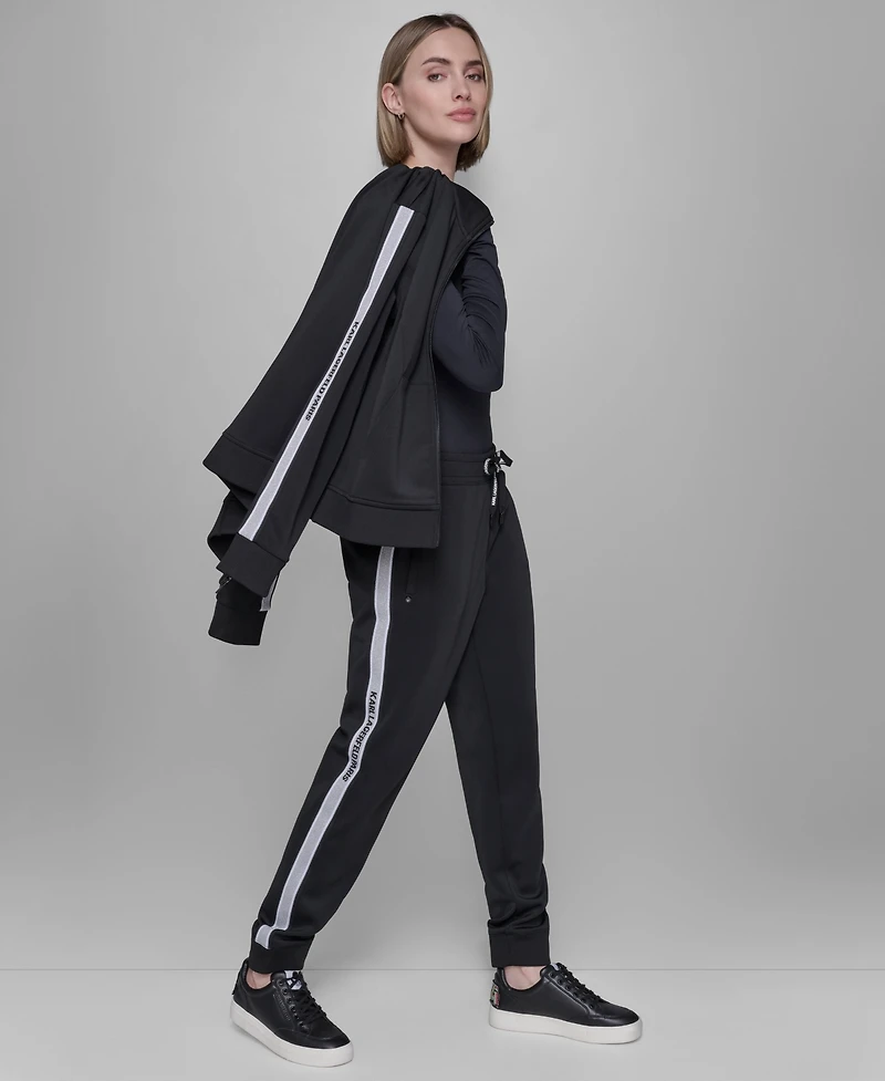 Karl Lagerfeld Paris Petite Logo Detail Zip-Up Jacket