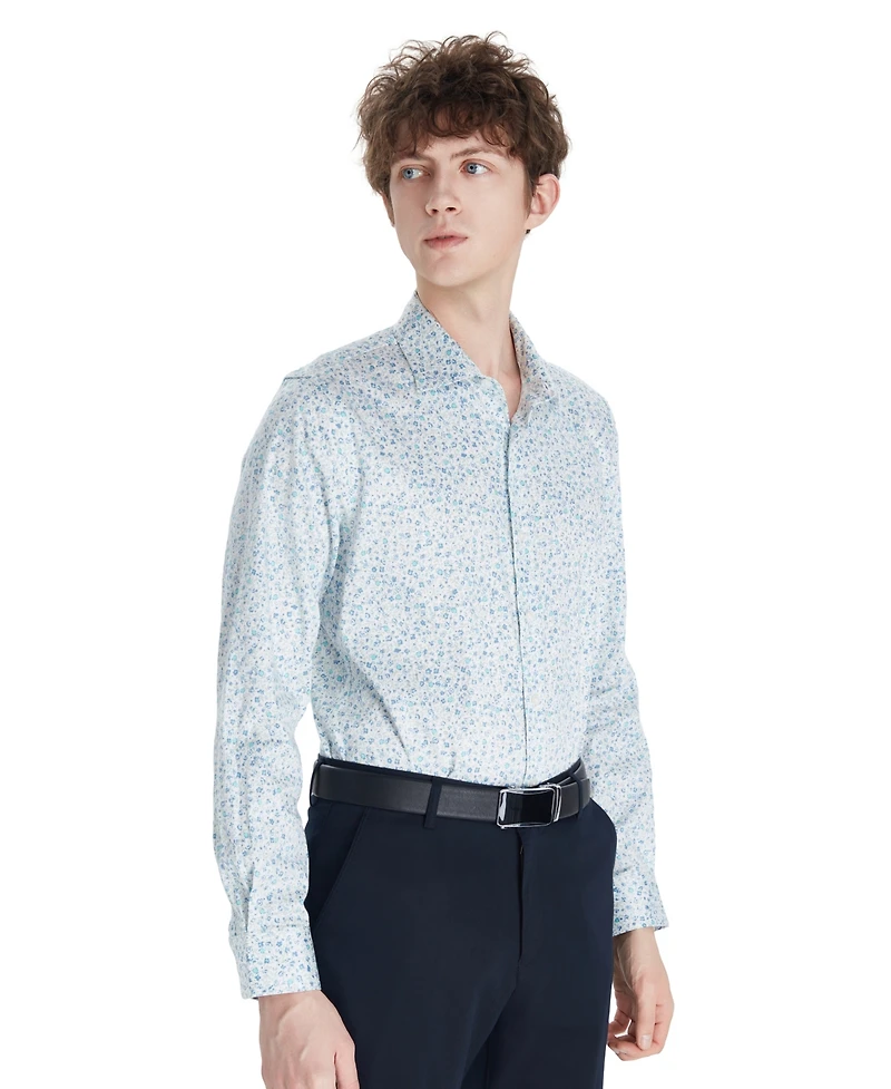 Bar Iii Men's Front Floral Print Dress Shirt, Macy's Exclusive