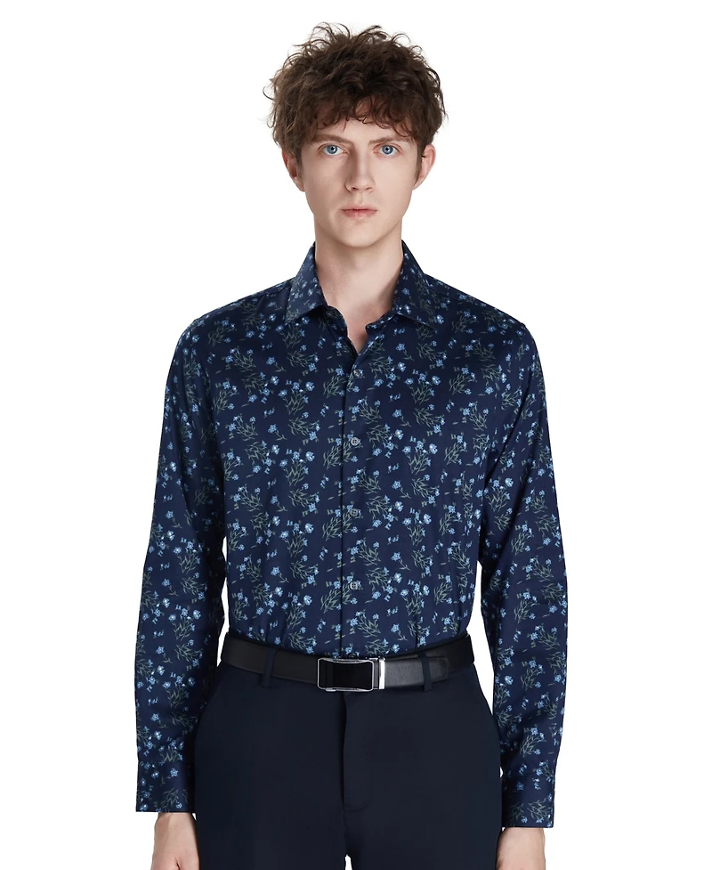 Bar Iii Men's Tossed Bouquet Print Dress Shirt, Macy's Exclusive