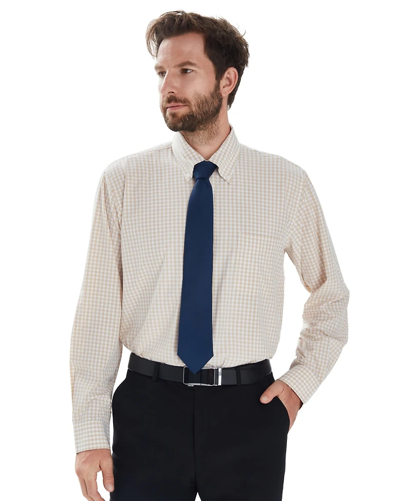 Club Room Men's Medium Gingham Dress Shirt, Macy's Exclusive