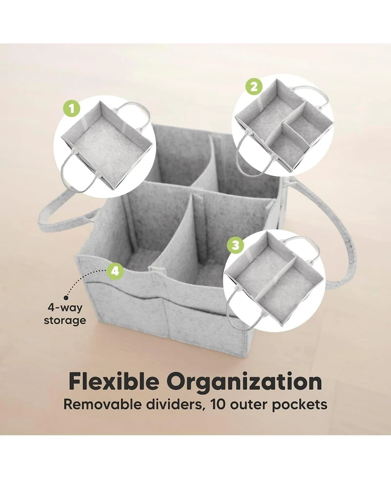 KeaBabies Original Baby Diaper Caddy Organizer, Large Storage Organizer for Nursery, Changing Table