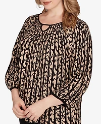 Ruby Rd. Plus Gored Texture Animal Print Sweater