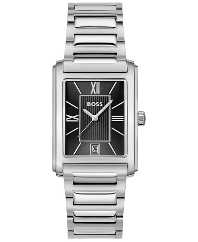 Hugo Boss Men's Principle Dress Quartz Basic Calendar Stainless Steel Watch, 28 x 39mm