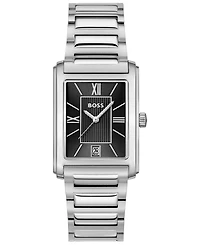 Hugo Boss Men's Principle Dress Quartz Basic Calendar Stainless Steel Watch, 28 x 39mm